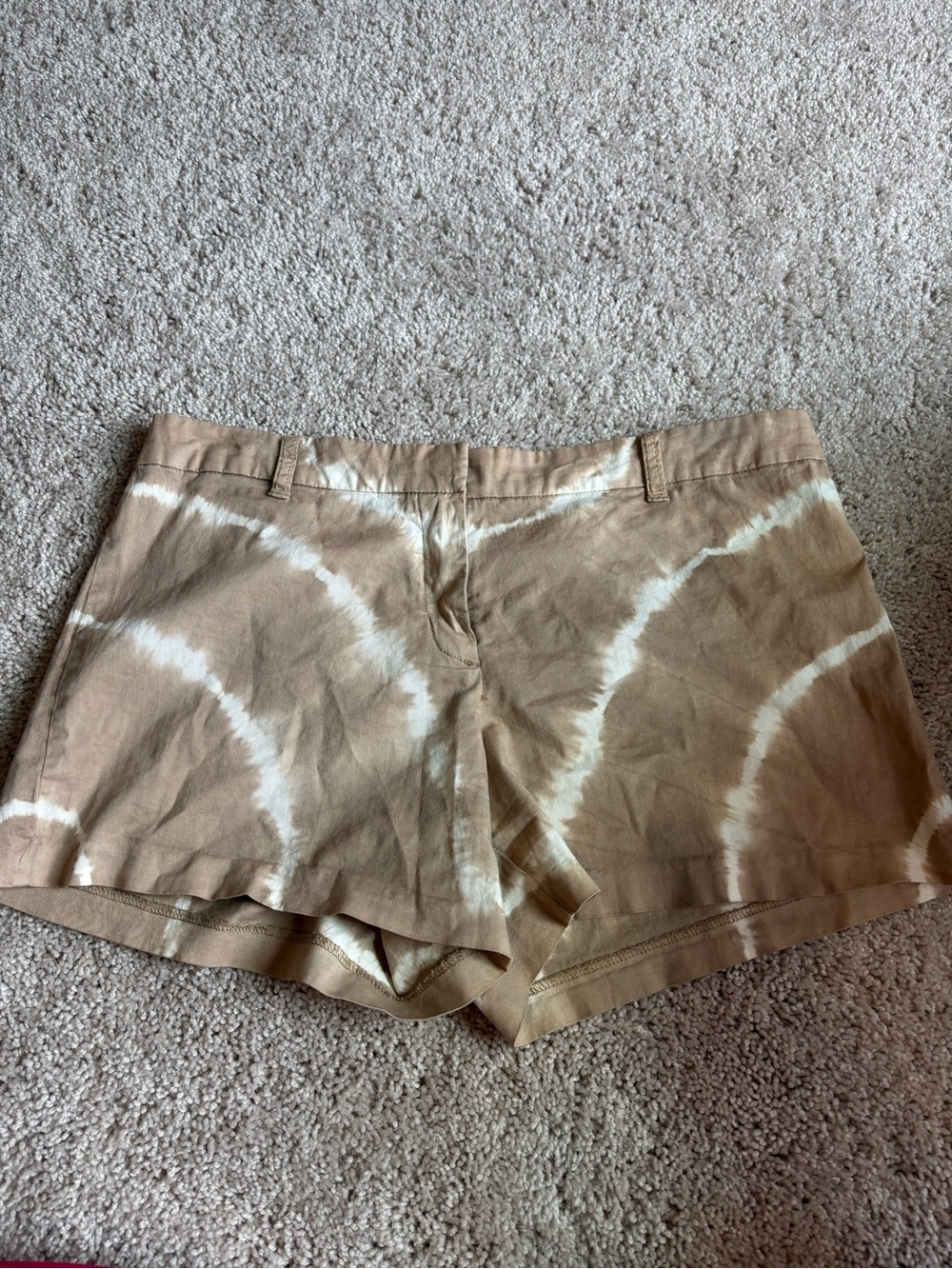 New York & Company Tan Tie Dye Chino Summer Shorts Size 10